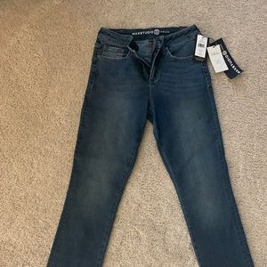Max Studio high rise slim straight jeans